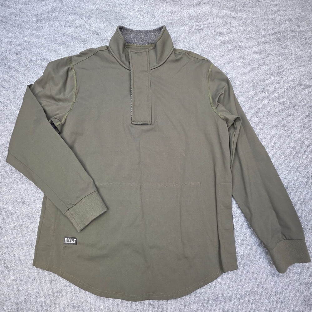 BYLT Elite + Fairway Pullover Mens Medium Green 1/4 Snap Premium Performance